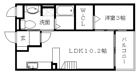 箕面市白島(北大阪急行線千里中央駅)のアパート間取